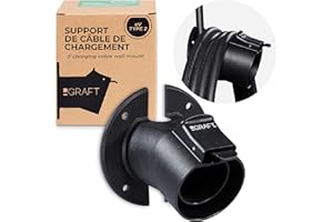 Graft Support Mural de Type 2 pour câble | Support pour Voiture électrique à Un connecteur IEC 62196-2 | Accessoire pour Station de Charge Type 2, avec système antivol pour câble et Chargeur