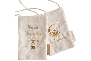 PAPIERDRACHEN Traditionelle Orientalische Geldtasche für Kinder - Ideal für Ramadan & Zuckerfest - 9x13 cm - Eid Mubarak - Kareem - Moschee - Geschenkidee - Gold Set 2