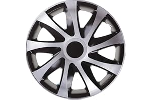 NRM Draco CS, Schwarz/Silber.15" Zoll. (4 x Universal Radzierblenden/Radkappen)