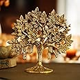 Anavana Pure Brass Kalpavriksha Tree Showpiece (6.5 inches, 460 Gram) Trees of Life - Home Decor - Gift for Good Luck Vastu and Fengshui - Best in Living Room Table Decoration with Antique Polish