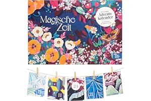 Tiempo mágico- Calendario de Adviento de semillas orgánicas- Un mar de flores silvestres 24 bolsas de papel para calendario de adviento con semillas de flores de Magic Garden Seeds