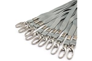 EASYBADGE 10 x Lanyards for ID Badges with Safety Breakaways