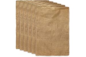ZEONHEI 6 Pack 50 x 80cm Large Jute Sacks, Natural Hessian Potato and Vegetable Sack, Burlap Sack Potato Storage Sack for Potatoes, Vegetables, Beans, Frost Protection, Holds 25 Kg