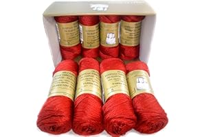 MORILLAS PACK 8 ZEPELINES Algodón perlé 100% egipcio mercerizado para DIY y tejer a mano labores de ganchillo o punto con un acabado elegante. (8 X 75gr)… (5, GRANATE 18)
