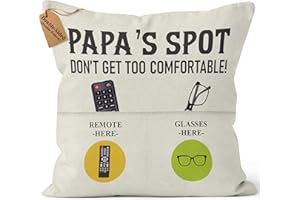 CROWNLY CRYSTAL® Papa's Spot Weihnachts Deko Geschenke für Männer Personalisierte Geschenke für Papa Eltern Deko Geburtstag Kissen Mit Taschen Geschenke für Männer Lustig