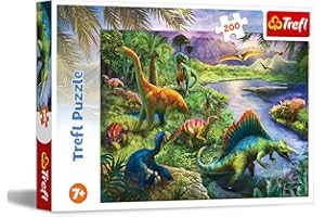 Trefl, Puzzle, Dinosaurios Depredadores, de 200 Piezas, para niños a Partir de 7 años