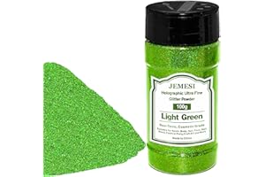 JEMESI Poudre de paillettes holographiques vertes - 100 g - Pour résine époxy, ongles - Art corporel et décoration