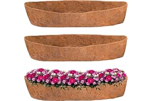 QIANDERER 2PCS Trough Coco Replacement Liners,24/30/36/48 Inch Wall-mounted Coco Liner Trough,Coco Liner for Window Box & Hanging Trough Planters (30 Inch-2PCS)