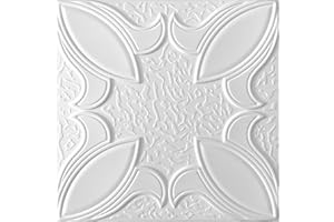 EURODECO (40 pezzi) Pannelli in morbido polistirene, per soffitto e per pareti, 50x50 cm, decorazioni, soffitti - rivestimento, Polistirolo puro XPS spessore 3mm