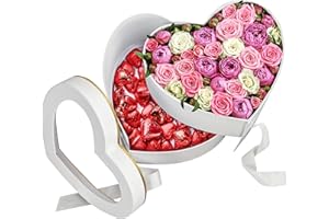 Belle Vous Dwuwarstwowe pudełko prezentowe w kształcie serca z pokrywką - szer. 23 x dł. 19,5 x wys. 16,5 cm / 9,06 x 7,68 x 6,5 cala - luksusowe opakowanie prezentowe na ślub/urodziny aranżacje