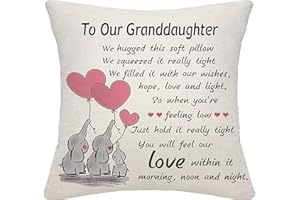 Bommex Granddaughter Grandparents Cushion Cover Case Throw Pillow Cover Birthday Gifts