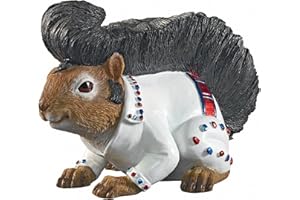 Design Toscano Elmer die Rock and Roll Eichhörnchen Gartenstatue, Vollfarbe Wirklichkeitsgetreu