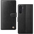 AIMOYU for Samsung Galaxy A55 5G Case, Flip Wallet Leather Phone Case with [4 Card Slots] [Kickstand] [RFID Blocking] Magnetic Protective Shockproof Cover for Samsung A55 Phone Case - Black