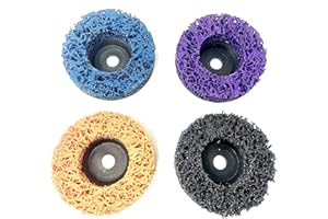 WELLERWERKZEUGE | 4-częściowy zestaw krążków CSD tarcza do czyszczenia gruboziarnista tarcza szlifierska pasująca do mini akumulatorowych szlifierek kątowych takich jak Bosch GWS 12 10,8 76 x 10 mm