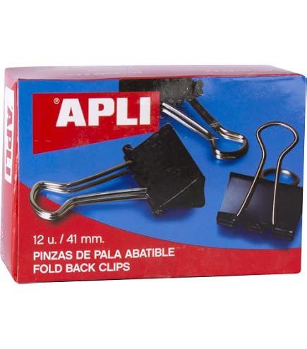 Lot De 12 Pinces à Clip Noires 25mm - Marque Apli - Pour Bureau, Classement, Organisation