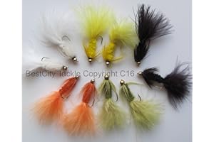 BESTCITY Fly Fishing Trout Flies BEADHEAD TADPOLE LURES pack of 10 Packed UK #90