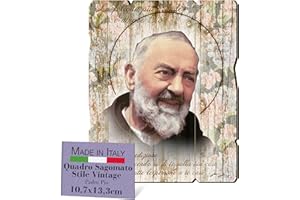 F.LLI BONELLA Bracia Bonella | Drewniane Ramki Styl Vintage Ojca Pio f.to 10,7x13,3 cm | Made in Italy