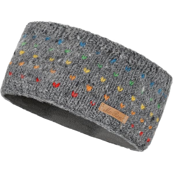 McRon Damen Gefütterte Fäustlinge aus Wolle Modell Nadeen (Regenbogen Dunkelrot 80R) Fashion