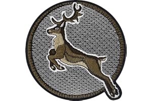 EXPRESS-STICKEREI Hunting Accessories Patches Iron on | Patches for Hunting Vest | Stag Sticker Patch for All Fabrics | Tactical Morale Patches Antlers Patch for Clothing | 75x75 mm