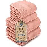LEBENGOOD Large Bath Towel Set 2 Shower 70 x 140 cm 2 Washbasin 50 x 90 cm | Terry Cotton 500 g/m&sup2;, Soft and Highly Absorbent