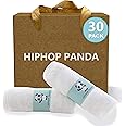 HIPHOP PANDA Baby Washcloths, Rayon Made from Bamboo - 2 Layer Ultra Soft Absorbent Newborn Bath Face Towel - Reusable Baby Wipes for Delicate Skin - White, 30 Pack