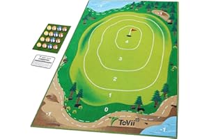 ToVii Golf Chipping Game - Indoor Outdoor Golf Games for Adults, Large Golf Chipping Game Mat with Chipping Mat and 16 Grip Balls, Golf Game for Home Backyard Office (Recommend Age Over the Age of 12)