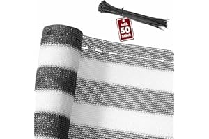 DETEX Privacy Screen Balcony Protect Rectangle Deck Patio Backyard Fence Porch Garden Sun Shade UV Wind Protection 1.2x10m Grey White