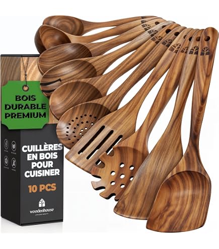Pince à Barbecue En Bois - 26,5cm, Pour Servir Salades, Grillades, Buffet, Résistante à La Chaleur