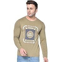 CHKOKKO Men's Cotton Printed Regular Fit Full Sleeves T-Shirt