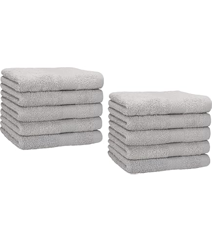 Serviettes Lavables Machine 60°c Lot De 10 30x50 Cm - 100% Coton Premium 470g/m² - Bleu Foncé Et Gris Argenté Serviettes Invité Betz Serviettes Lavables Machine 60°c Lot De 10 30x50 Cm - 100% Coton Premium 470g/m² - Bleu Foncé Et Gris Argenté Serviettes Invité Betz