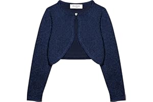 Bolerose Girls Long Sleeve Sparkle Cardigan Childrens Kids Bolero Shrug