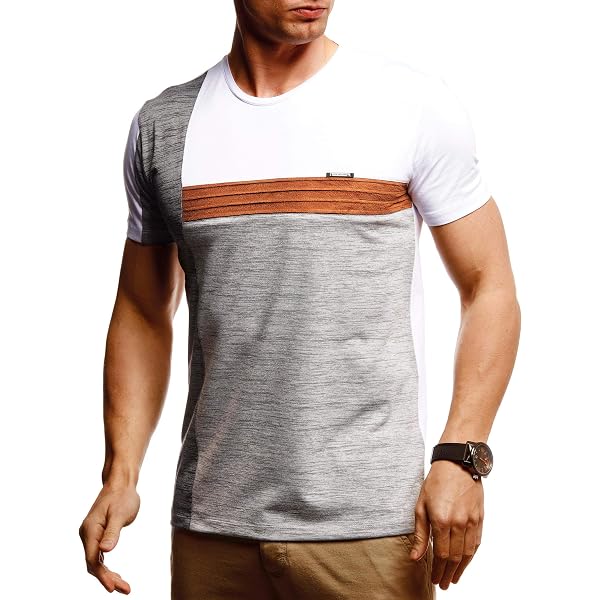 Leif Nelson Herren T-Shirt Basic Slim Fit – Rundhals, Kurzarm Aus Baumwolle In Weiß & Schwarz