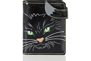 SHAG WEAR Shagwear Junge Damen Geldbörse Small Purse und Designs Cats Face Green Eyes Katzengesicht mit grünen Augen