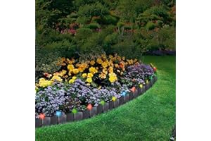 Parkland 24 Pack Solar Powered Multi LED Light Up Hammer In Garden Lawn Edging Interlocking Plant Border Landscape Decorative Flower Bed Patio Driveway Walkways