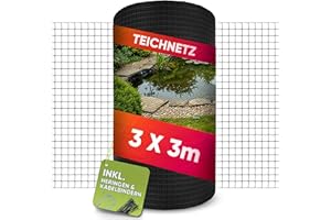 LAINFELD Siatka na staw o drobnych oczkach, 3 x 3 m, odporna na warunki atmosferyczne i promieniowanie UV, siatka dla ptaków, siatka balkonowa przeciwko gołębi i czapli