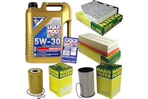 DIEDERICHS Filter Set Inspektionspaket 5 Liter Liqui Moly Motoröl Longlife III 5W-30 MANN-FILTER Innenraumfilter Kraftstofffilter Luftfilter Ölfilter