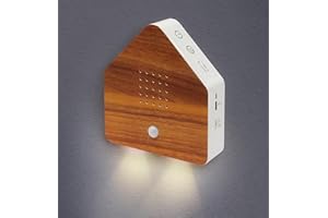 Bonetti Naturgeräusche-Box mit Licht, Bewegungsmelder und Einschlaf-Funktion | 9 Melodien zum Entspannen wie Vogelgezwitscher, Waldgeräusche, Bachlauf, Dschungel, Lagerfeuer | aufladbar (Holz-Optik)
