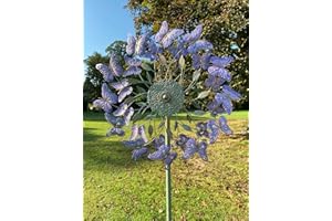 MARISSA'S GARDEN & GIFT Harrogate Butterfly Lilac & Verdigris wind sculpture spinner. Delivery 1-3 business days