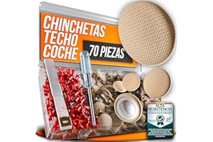 ASSURE AURA Kit 70 Chinchetas Techo Coche Beige – Repara Techo Caído Rápido y Fácil – Incluye Hebillas Tornillos Destornillador Metro – Grapas y Chinchetas Tapicería Tela Techo Coche