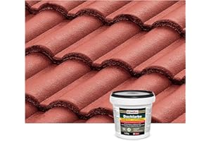 Isolbau Dachfarbe - 1.5 kg RAL Farbe Fassadenfarbe Nano Dachlack Sockelfarbe Wetterfest - Lösemittelfrei, Wasserdicht, UV-beständig - Rustikalrot