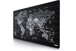 TITANWOLF - Alfombrilla de Ratón de Gran Tamaño 1200x600mm - Mouse Pad Gaming XXXL – Motivo Mapamundi - Precisión y Velocidad en Juegos - Antideslizante - Superficie de Tejido - para Ratón y Teclado