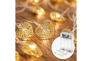 COBUS CozyHome Luces led pilas Corazón - 5 metros & 20 LED blanco cálido I Temporizador a con pilas I Guirnalda luces interior Luces decorativas habitacion I Fairy lights decoracion Luz led hadas Luzes