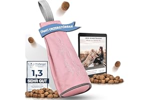 Ostfriesenpfoten® - extrem strapazierfähiger Futterbeutel 'Enno' | ohne Metallösen | Altrosa | Größe S | geeignet für alle Hunderassen - waschbarer Futterdummy inkl. eBook für Ihr Agility-Training
