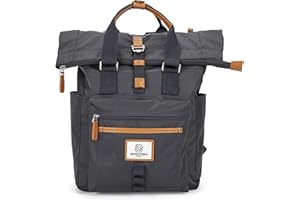 SEVENTEEN LONDON – Modern Cycling 'Canary Wharf' Fold Roll Top Backpack in a Classic Slim Urban Design – Fits Laptops up to 15"