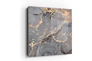 ‎DEQORI DEQORI Schlüsselkasten schwarz | 30x30 cm | Motiv Elegantes Marmormuster | Glas & Metall Schlüssel-Box | Schlüsselschrank mit 50 Haken + 2 Magnete | Moderne Box magnetisch & beschreibbar