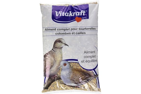 Vitakraft - Alimentation Complète pour Tourterelles, Colombes et Cailles - Mélange de Céréales Soigneusement Sélectionnées - Format Économique 2,5kg