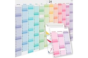 PACKLIST Grand Calendrier 2024 Mural en Français A1 84x60 cm. Calendrier Familial 2024 Grand Format, Planning Familial 2024 - Calendriers Muraux pour L'organisation Familiale, les Études et le Travail