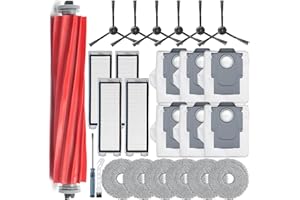 ‎BLUEARKS Bluearks 23 Stück Kompatible mit Roborock Qrevo Zubehörset Saugroboter【Not for Q Revo S/Pro/Maxv】,1 Hauptbürste,4 Hepa-Filter,6 Seitenbürsten,6 Wischtücher,6 Staubbeutel,Qrevo Ersatzteile