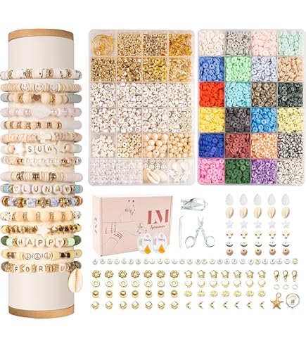 Veemoon Polymer Clay Perlen Set - DIY Schmuck Bastelset Für Armbänder & Ketten