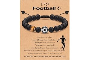 KORAS Football Basketball Bracelet for Teenage Boys, Football Basketball Gifts for Boys, Best Gifts for Son Nephew Grandson on Birthday Graduation Christmas